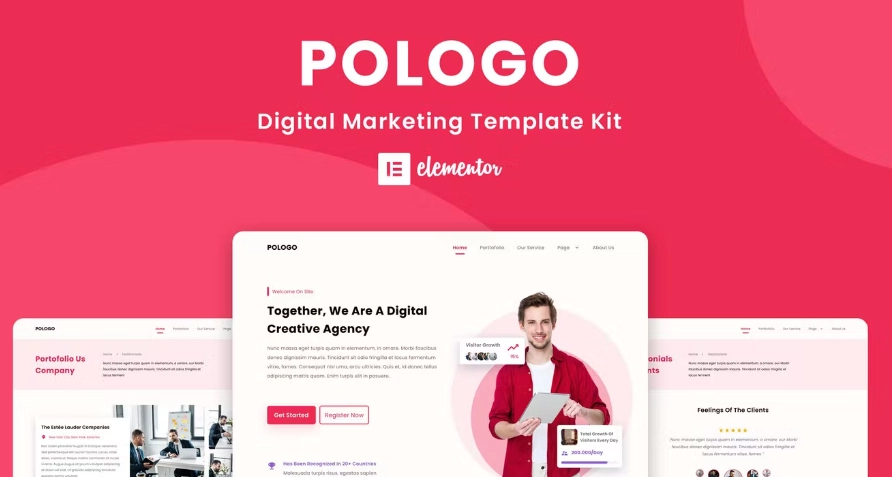 Pologo – Digital Marketing Elementor Template