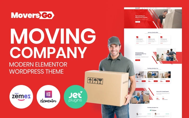 MoversGo – Moving Company Modern WordPress Elementor Theme WordPress Theme
