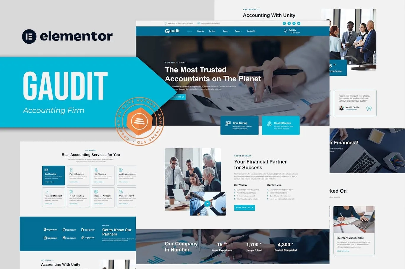 Gaudit – Accounting Firm Elementor Template