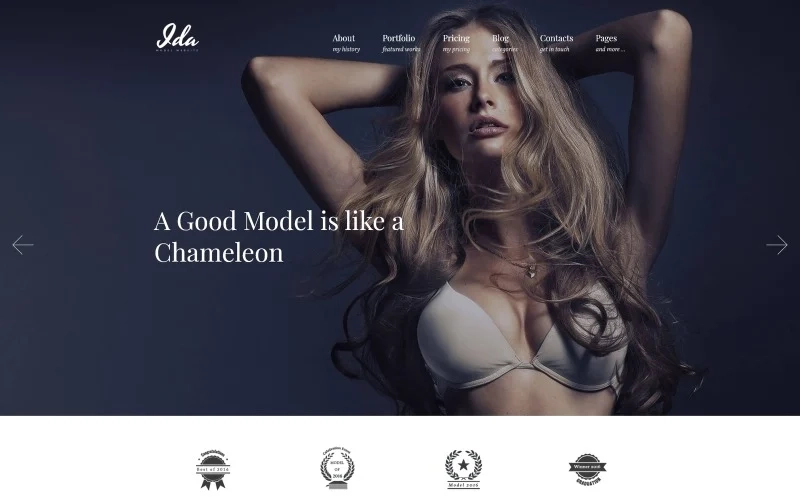 Ida – Model Photo Portfolio WordPress Theme