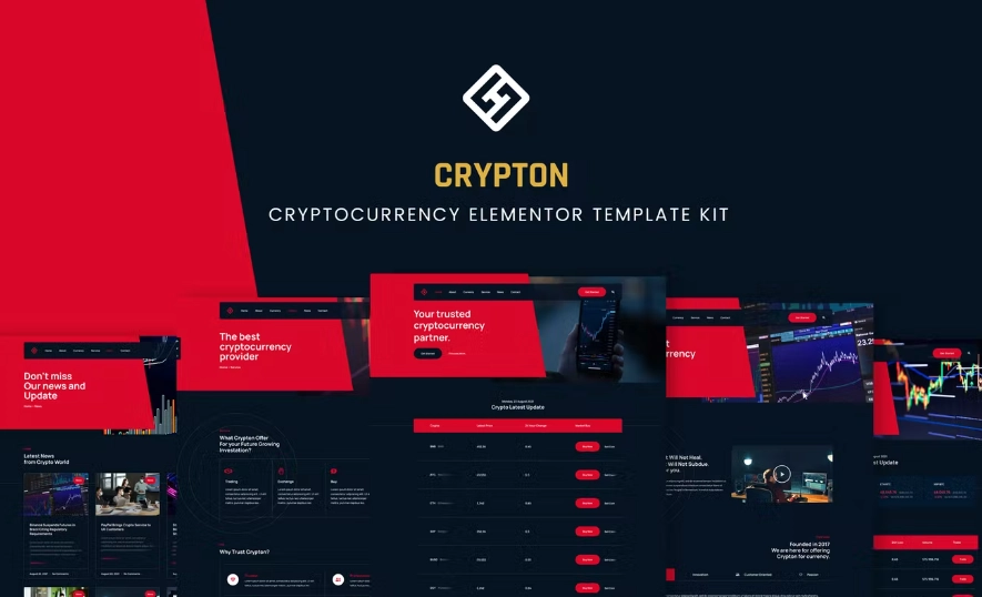 Crypton – Cryptocurrency Elementor Template