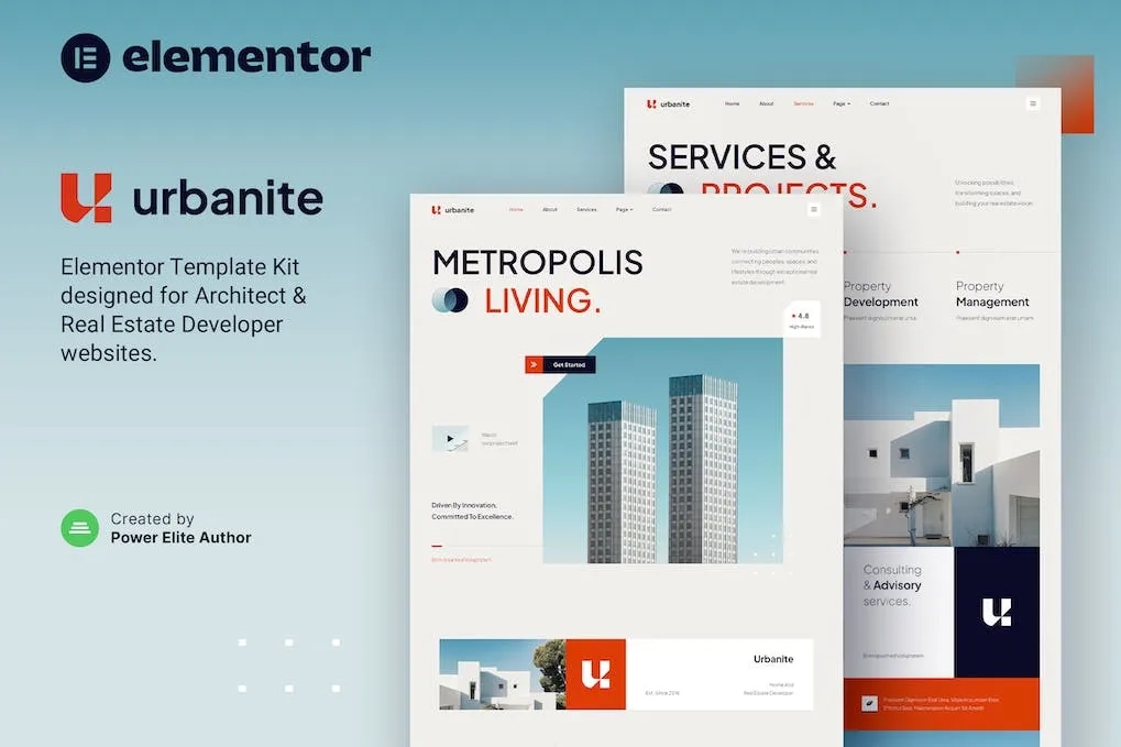 Urbanite – Architect & Real Estate Developer Elementor Template