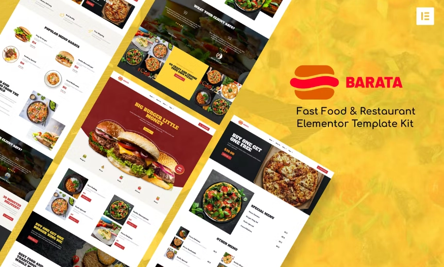 Barata – Fast Food & Burger Elementor Template