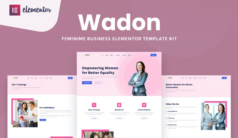 Wadon – Feminine Business Consultant Elementor Template