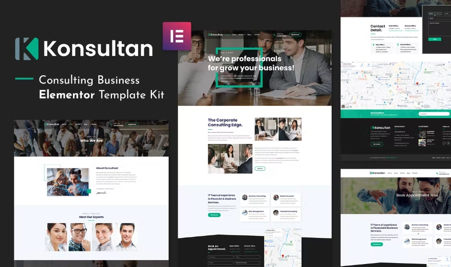 Konsultan  – Consulting Business Elementor Template Kit