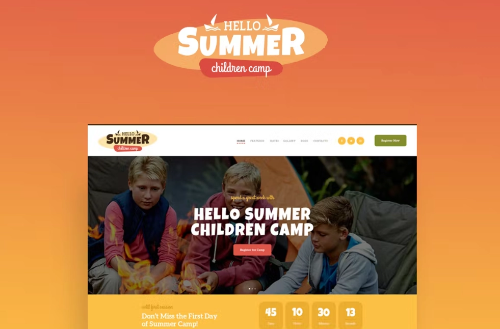 Hello Summer – Summer Camp WordPress Theme