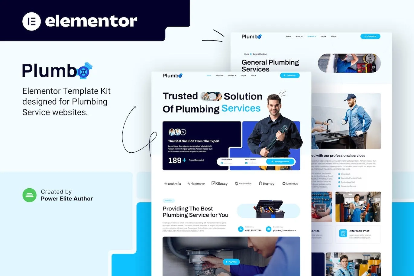 Plumbo – Plumbing Services Elementor Template