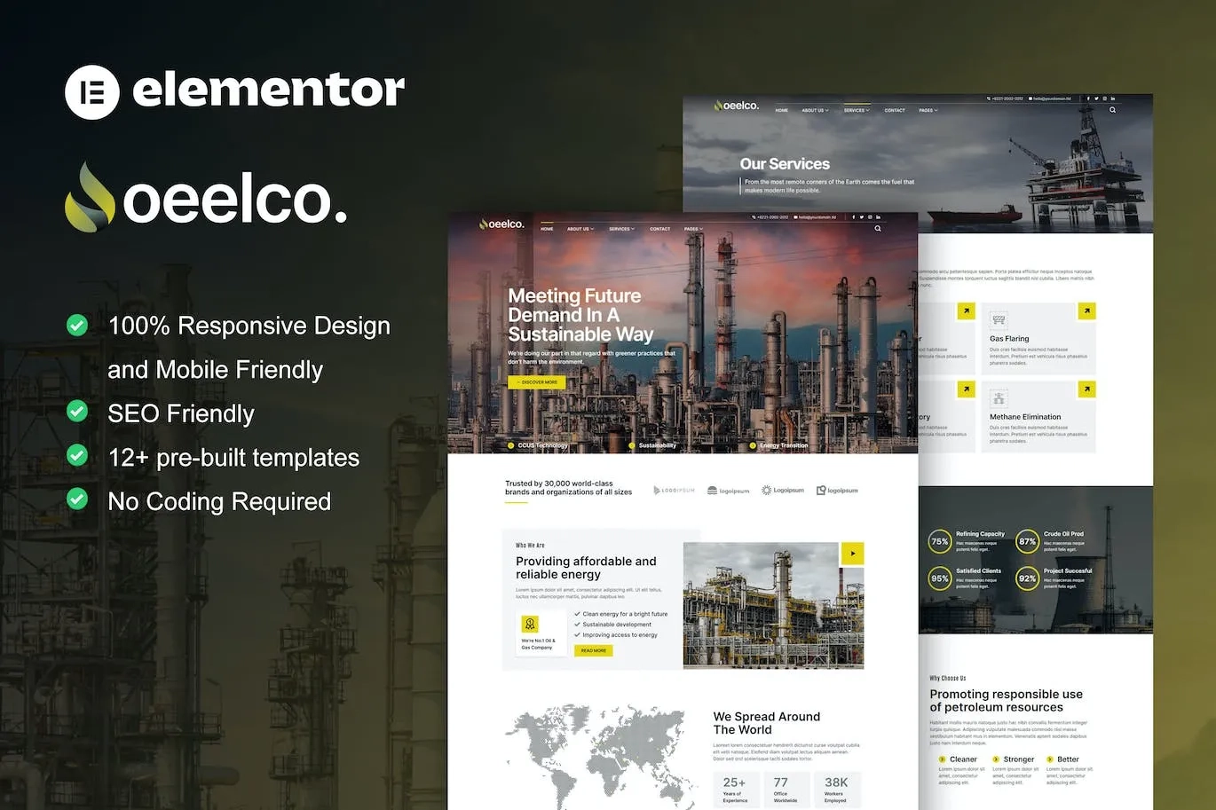 Oeelco – Oil Company & Industrial Elementor Template