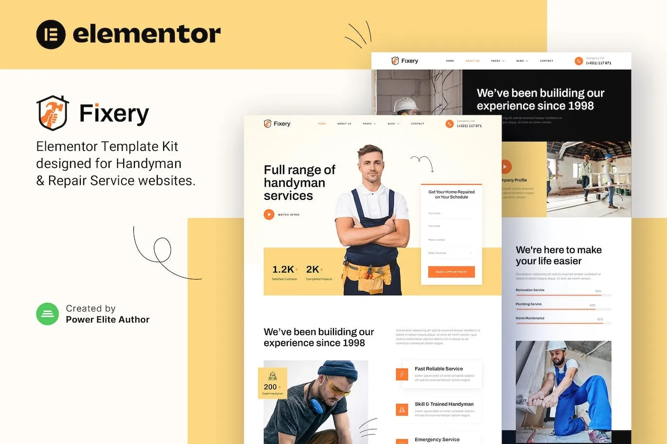 Fixery – Handyman & Repair Services Elementor Template