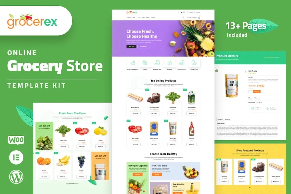 Grocerex – Grocery Store Elementor Pro Template