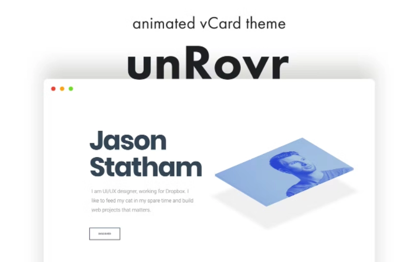 unRovr – Animated vCard & Resume WordPress Theme