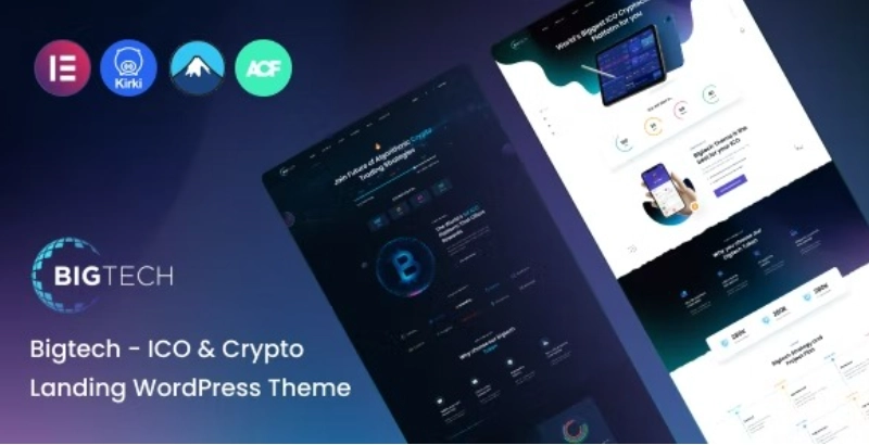 Bigtech – ICO & Crypto Landing WordPress Theme   1.1