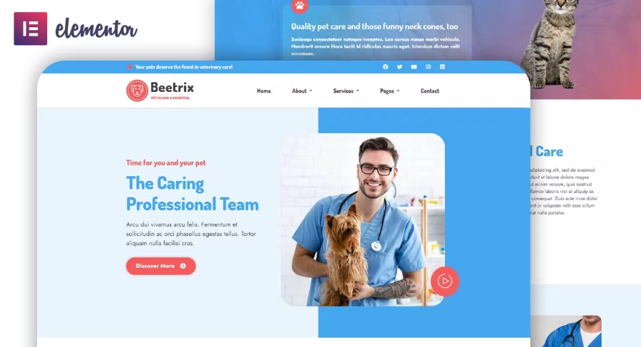 Beetrix – Pet Clinic & Hospital Elementor Template