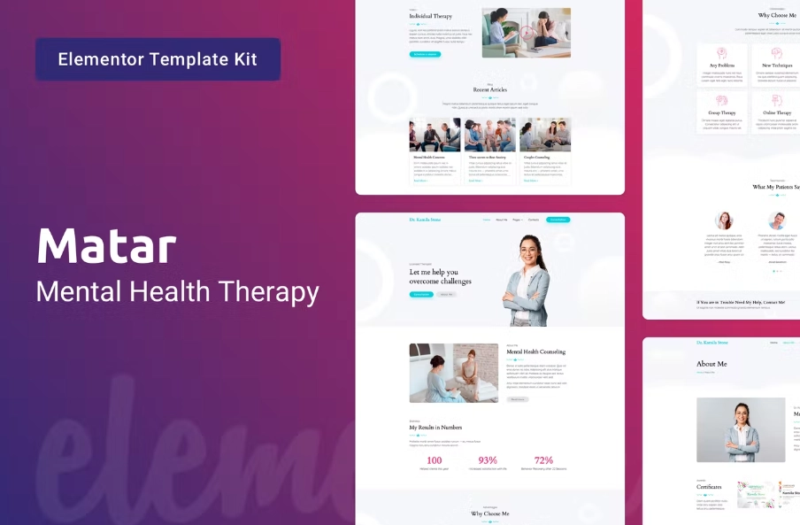 Matar — Mental Health Therapy Elementor Template