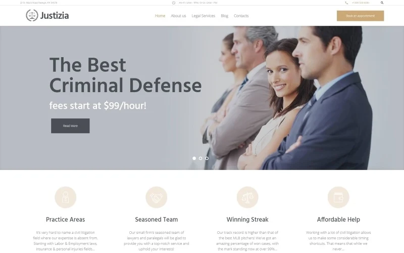 Justizia – Lawyer Services Responsive WordPress Theme