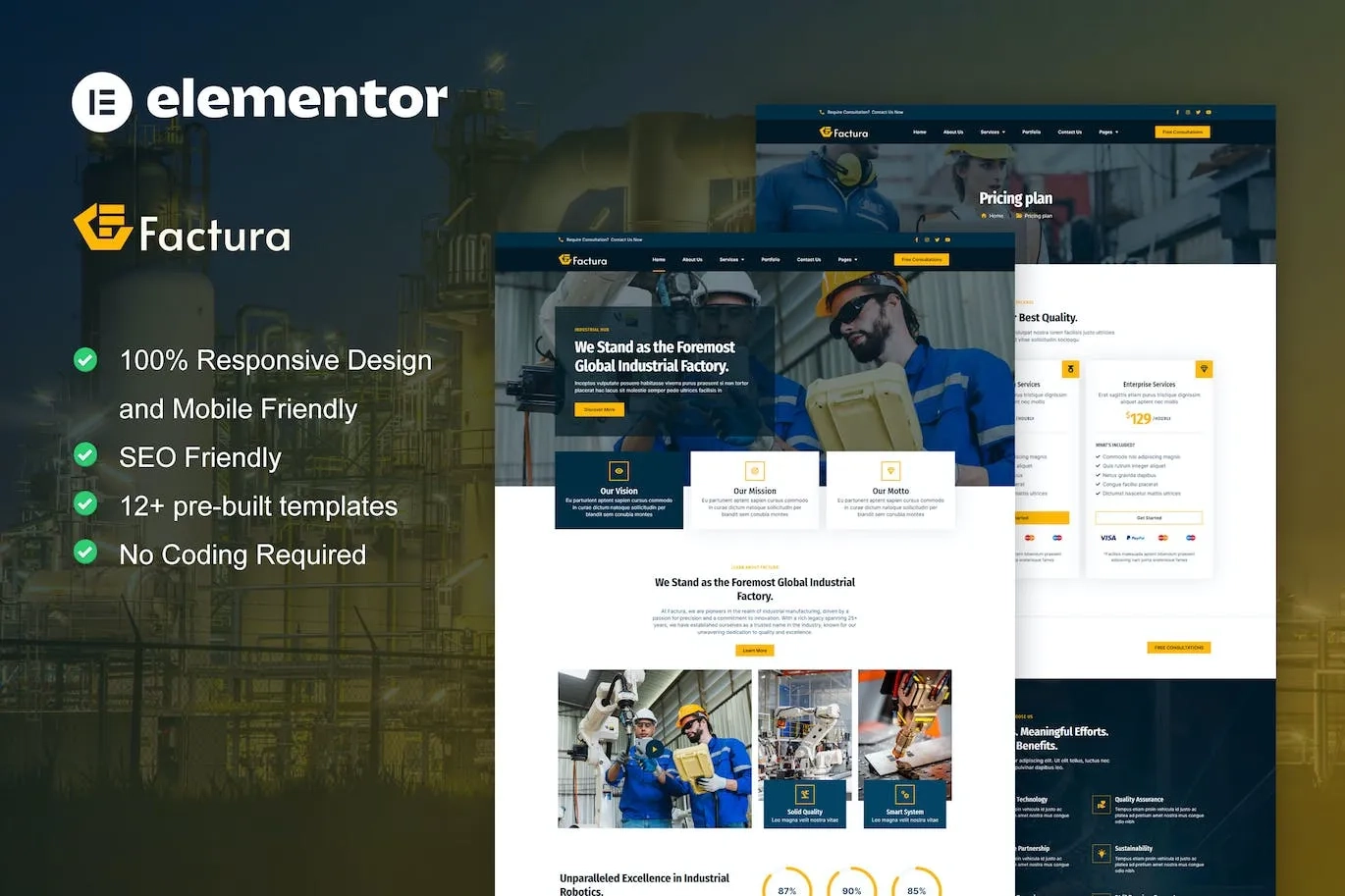 Factura – Industry & Manufacturing Elementor Template