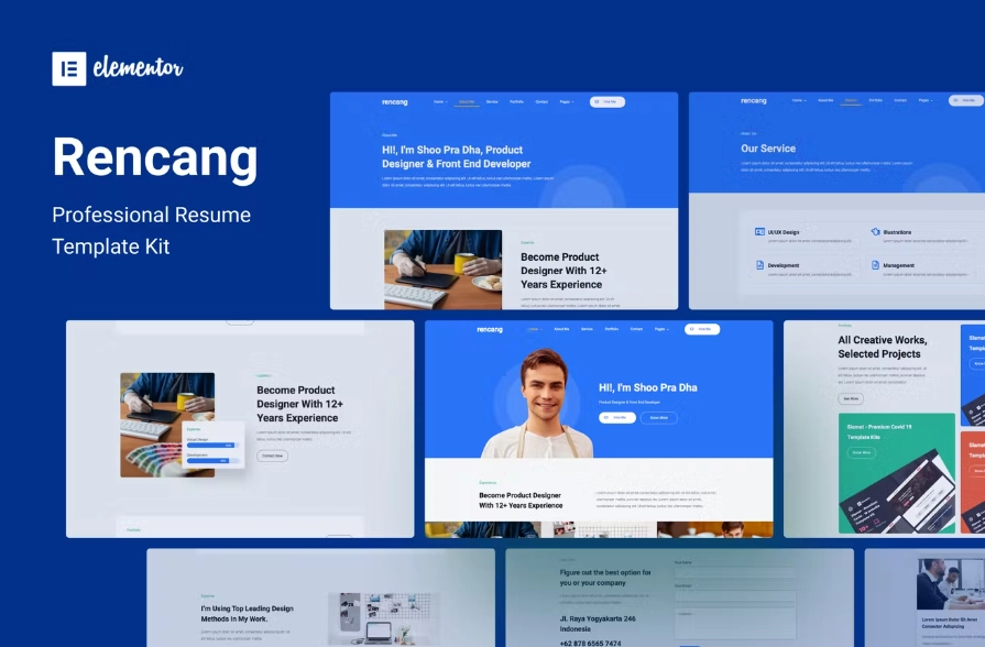 Rencang – CV & Portfolio Elementor Template
