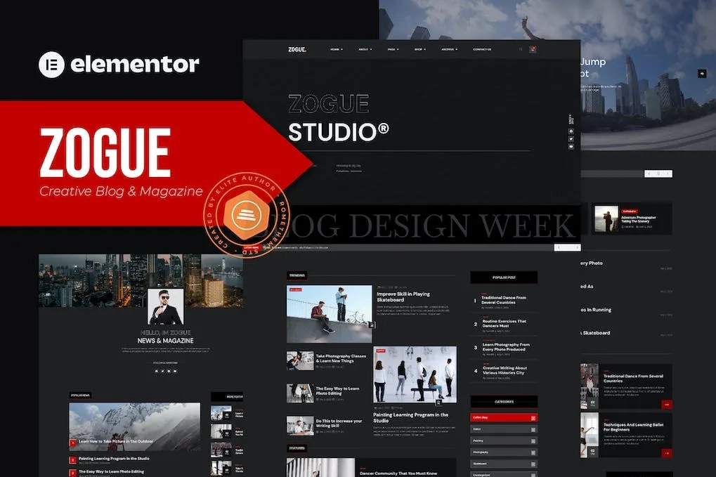 Zogue – Creative Blog & Magazine Elementor Pro Template