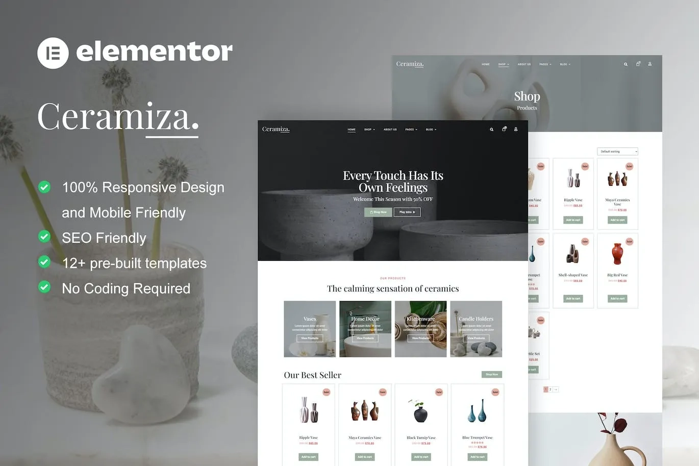Ceramiza – Pottery & Ceramic Store Elementor Template