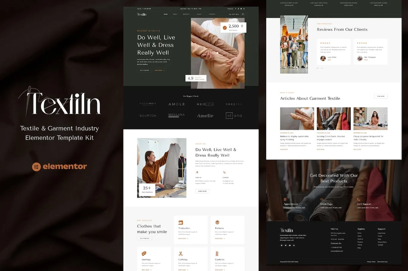 Textiln – Textile & Garment Industry Elementor Template