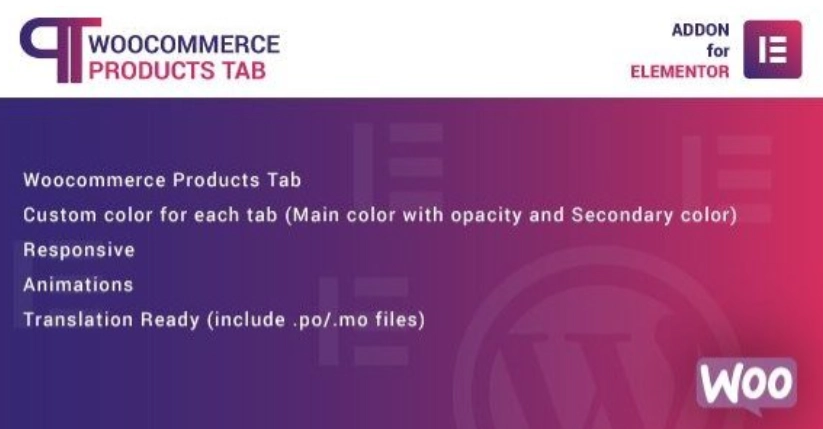 WooCommerce Products Tab for Elementor WordPress Plugin 1.0.0