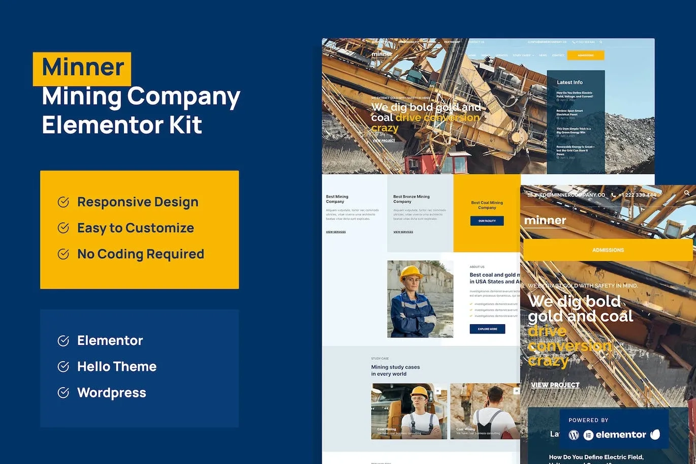 Minner – Construction & Building Elementor Template