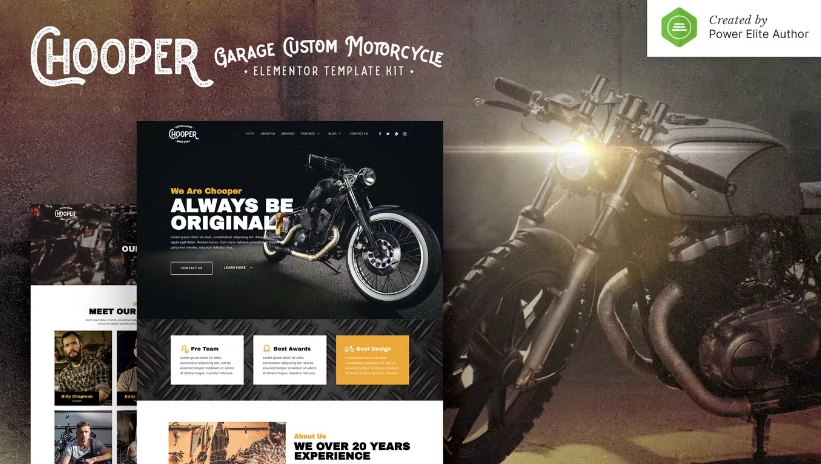 Chooper – Custom Motorcycle Garage Elementor Template