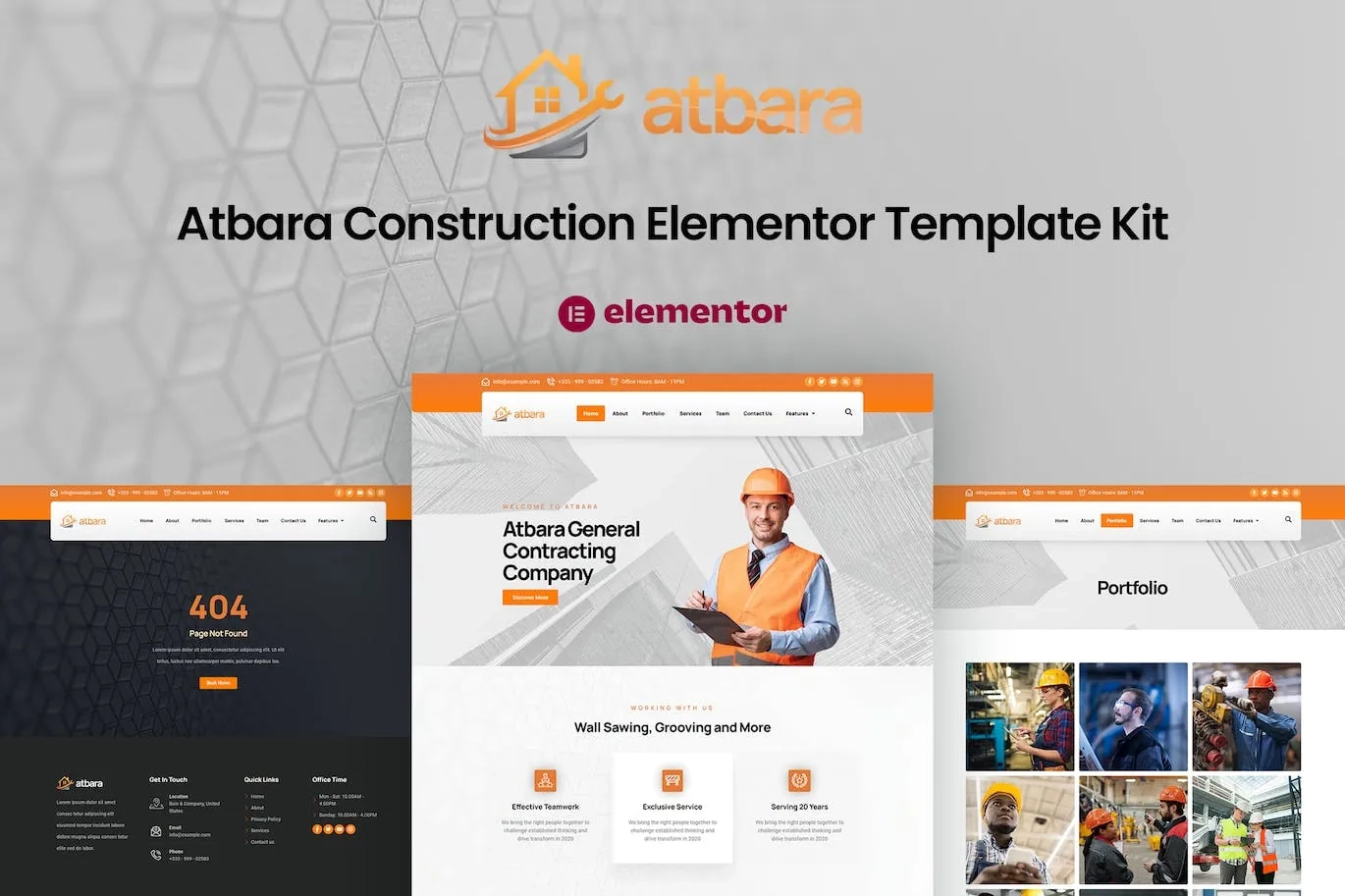 Atbara – Construction Elementor Template