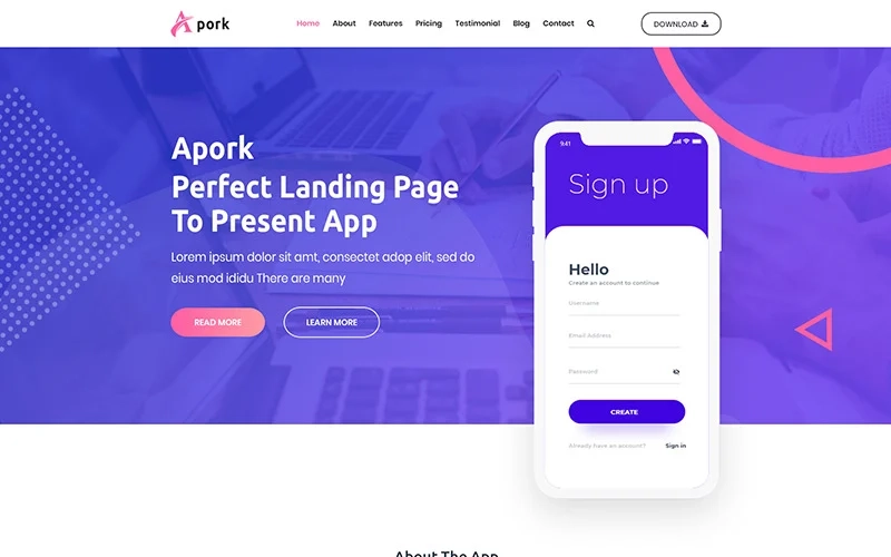 Apork – Product Landing WordPress Theme