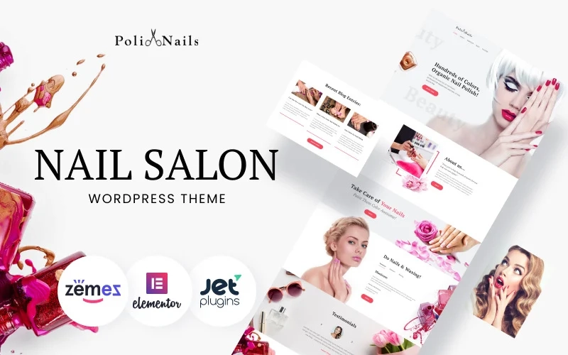 Poli Nails – Nail Salon with Great Widgets and WordPress Elementor Theme WordPress Theme