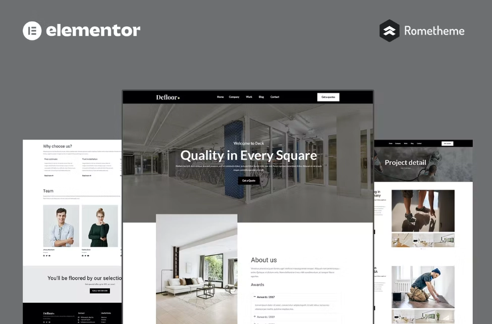 Defloor – Floor Company Elementor Pro Full Site Template