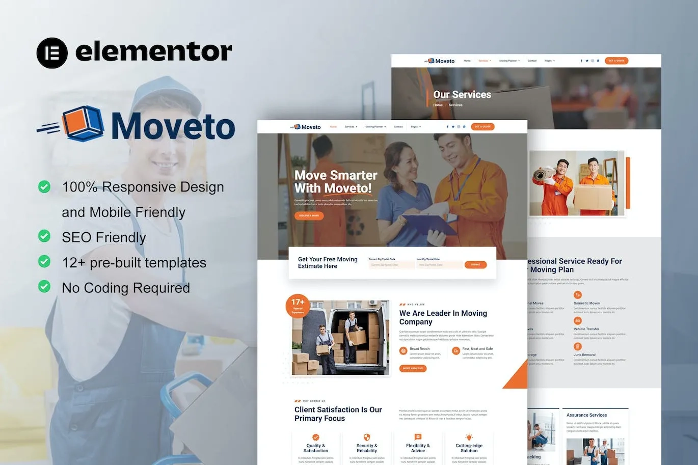 Moveto – Moving Company Elementor Template