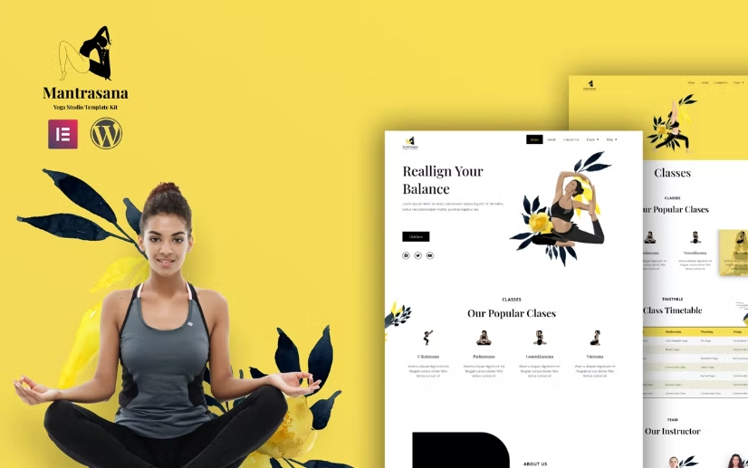 Mantrasana – Yoga Studio Elementor Template