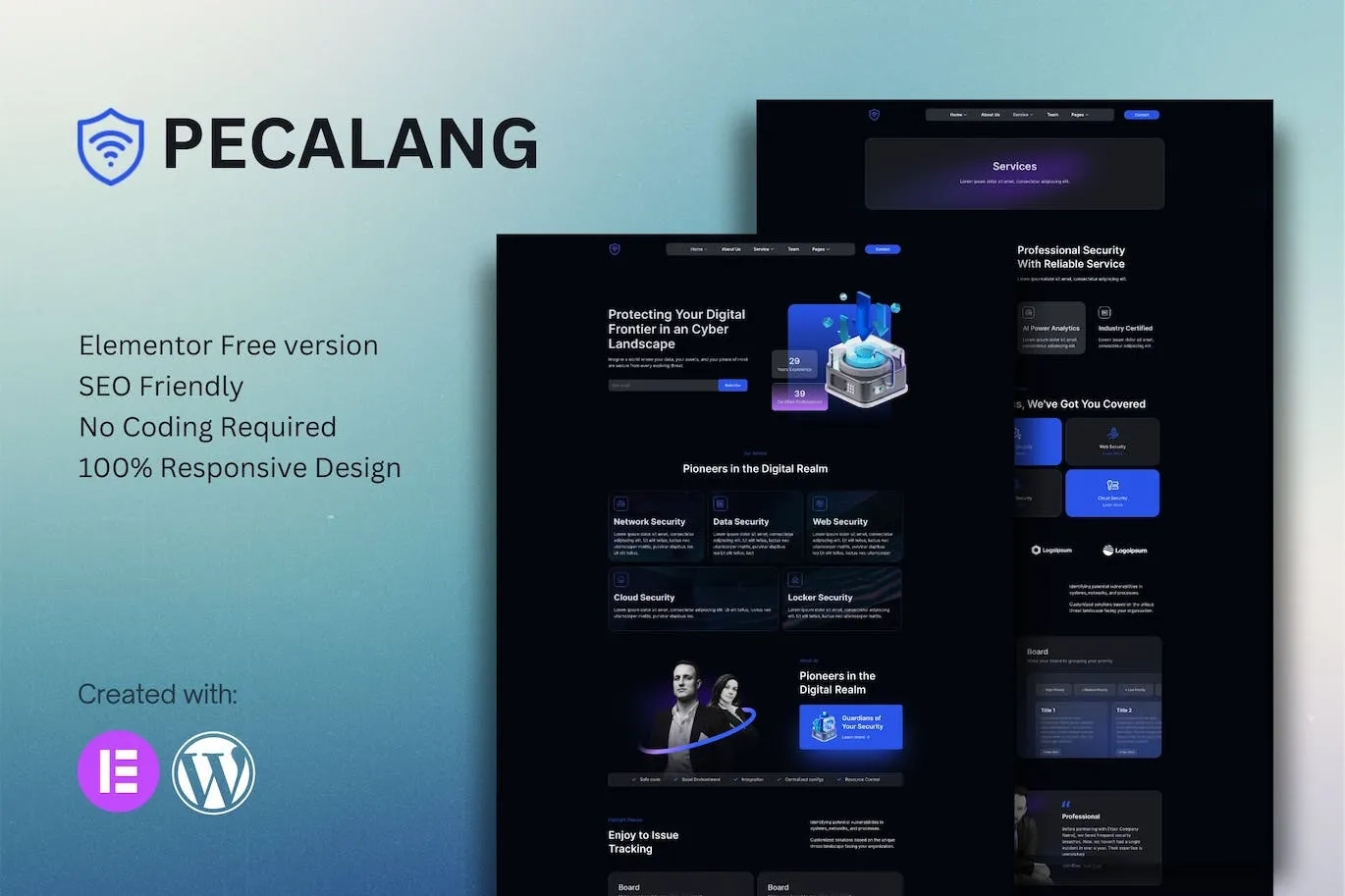 Pecalang – Cyber Security Services Elementor Template