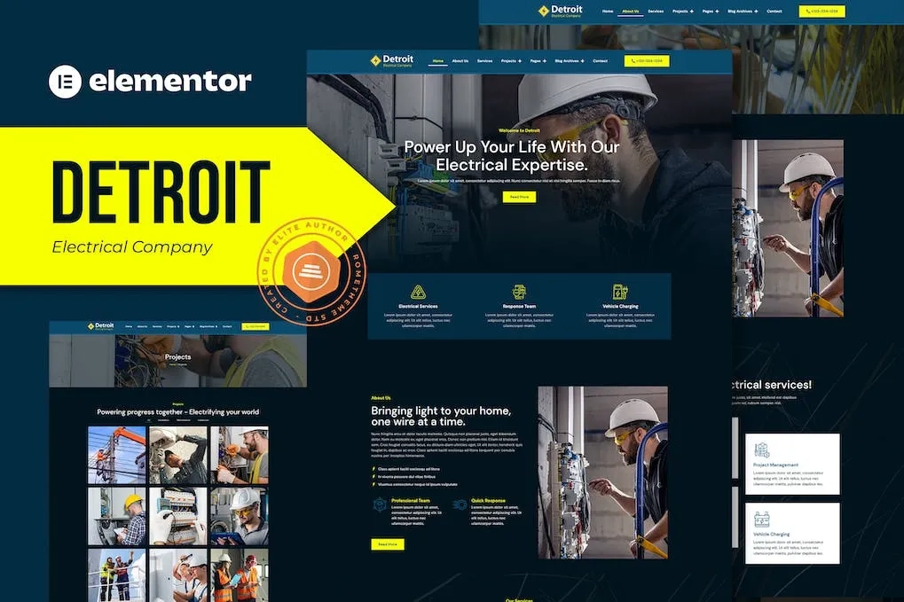 Detroit – Electrical Company Elementro Pro Template