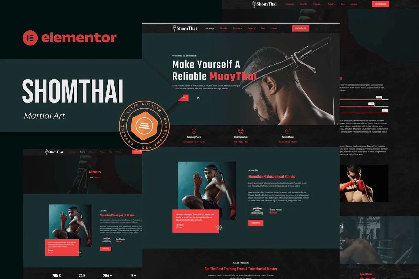 Shomthai – Matrial Art Elementor Template