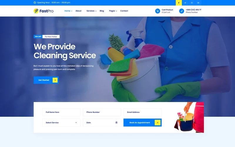 FastPro – Cleaning Services WordPress Theme