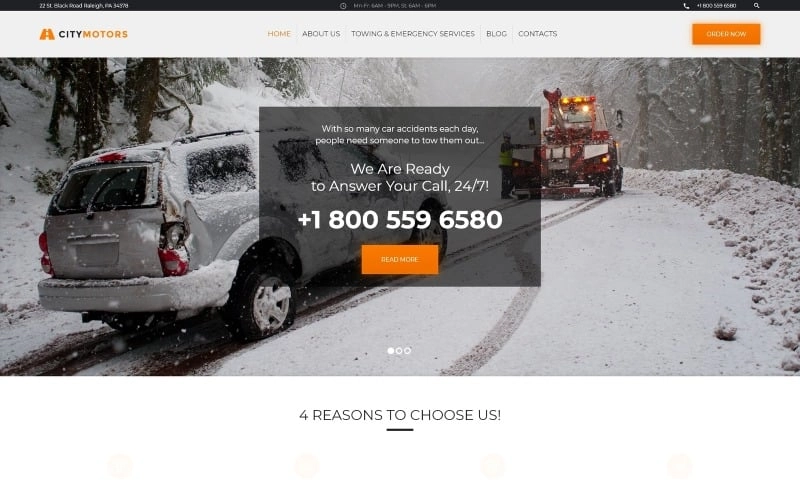 CityMotors – Auto Towing Company WordPress Theme
