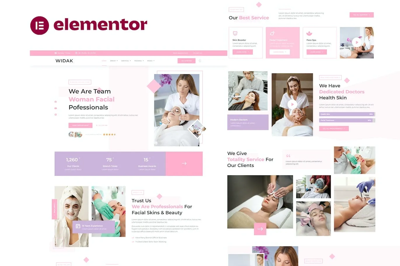 Widak – Facial Care & Beauty Treatment Elementor Pro Template