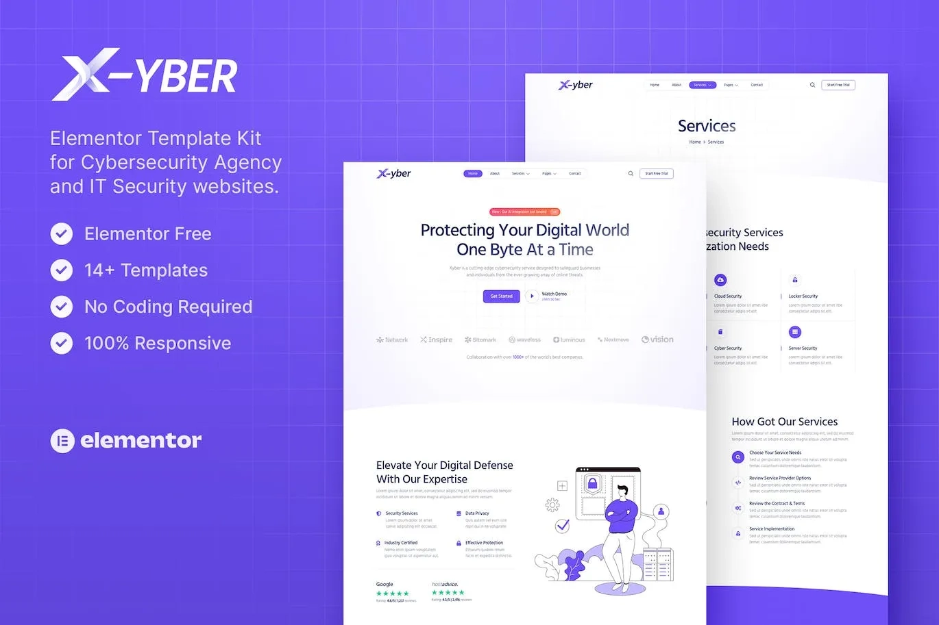 Xyber – Cybersecurity Agency & IT Security Elementor Template