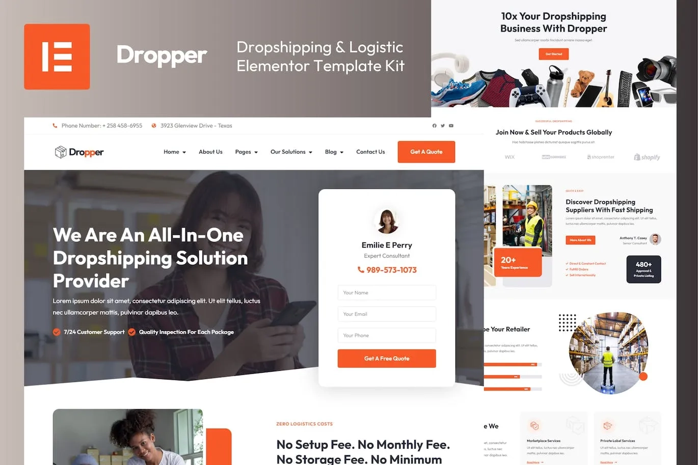Dropper – Dropshipping & Logistic Elementor Template
