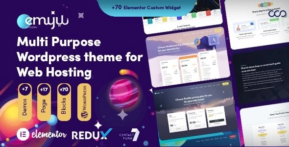 Emyui – Multipurpose Web Hosting WordPress Theme