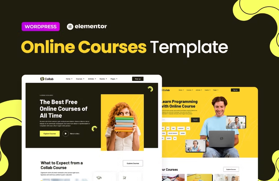 Collab – Online Courses Elementor Template