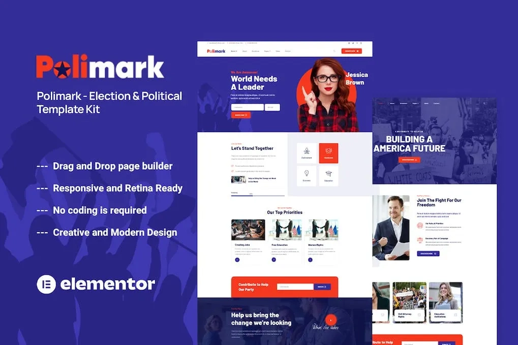 Polimark – Political Campaign & Elections Elementor Template