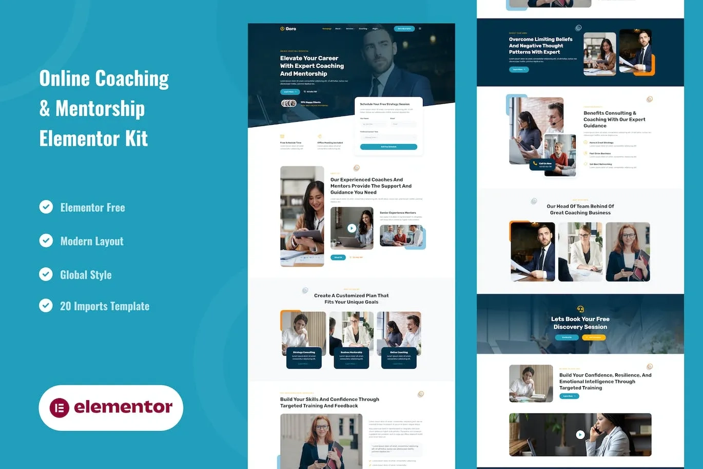 Goro – Online Coaching & Mentorship Elementor Template