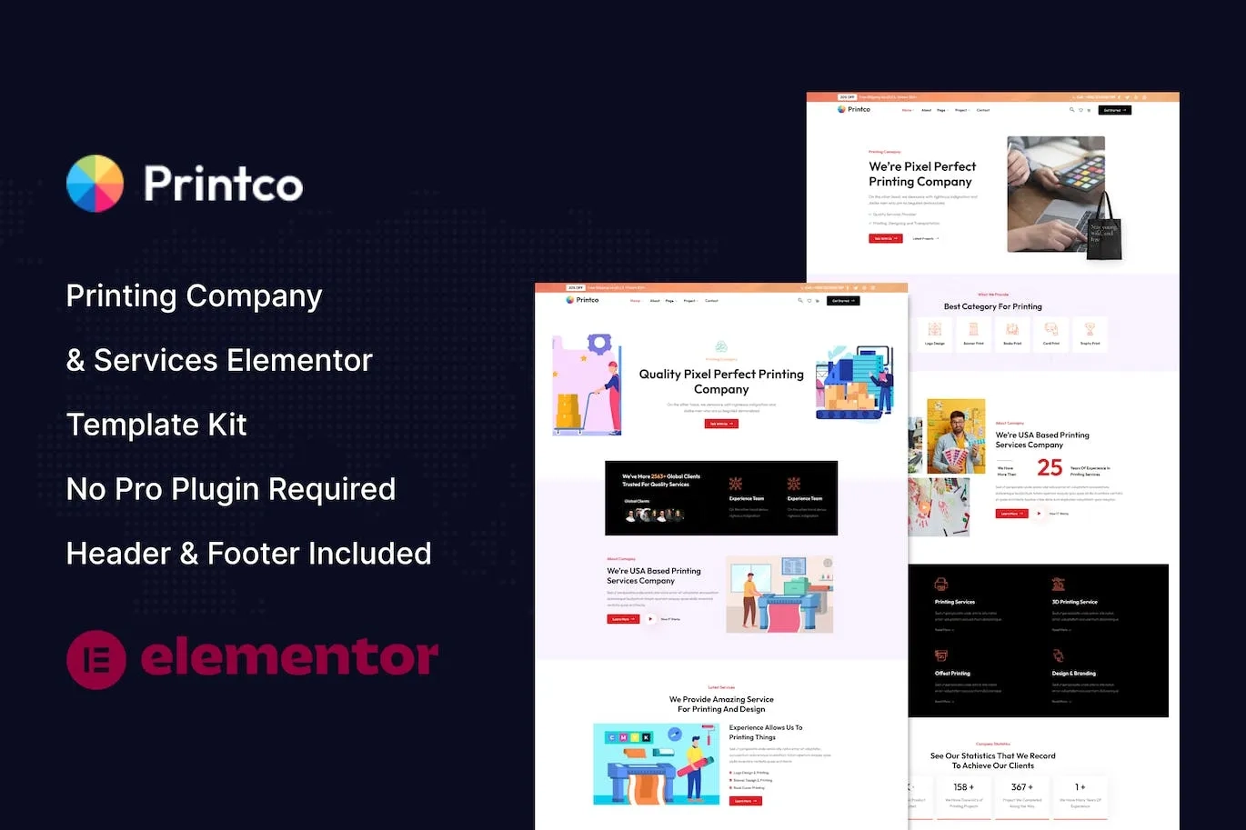 Printco – Printing Company & Services Elementor Template