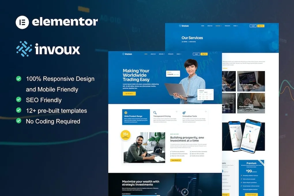 Invoux – Trading & Investment Elementor Pro Template