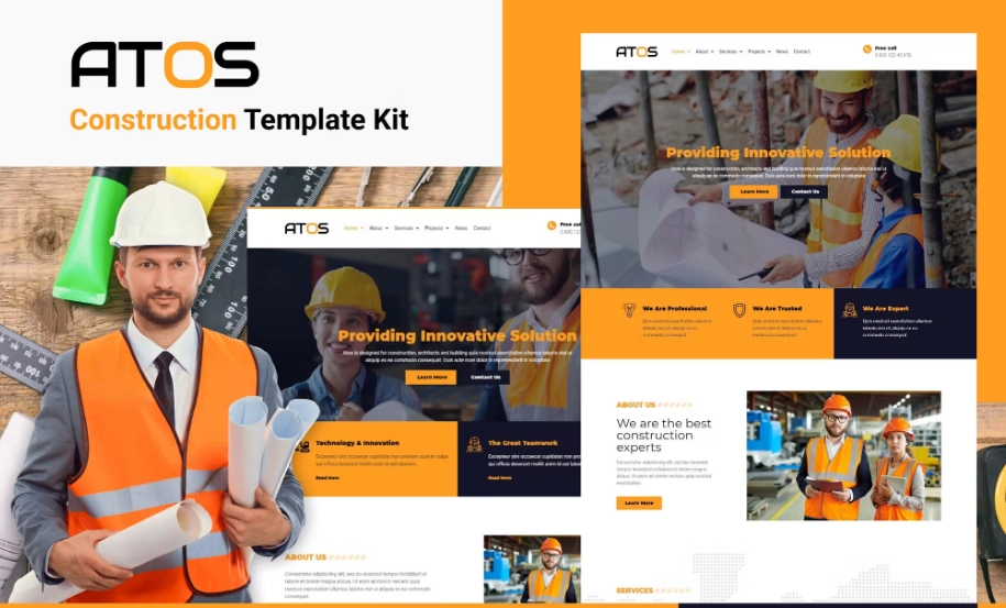 Atos – Construction Elementor Template