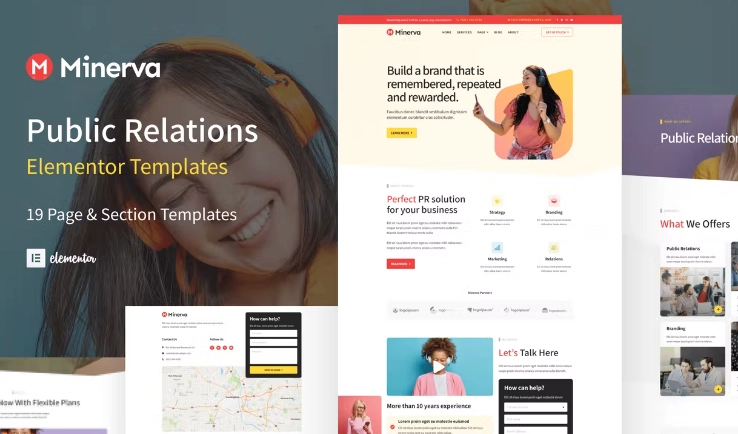 Minerva – Public Relation & Creative Agency Elementor Template