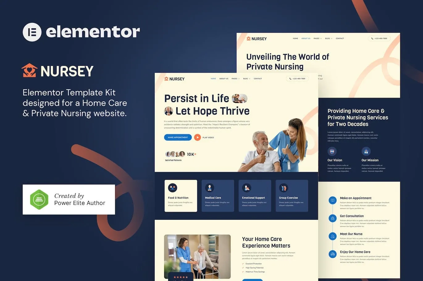 Nursey – Home Care Agency & Private Nursing Elementor Template